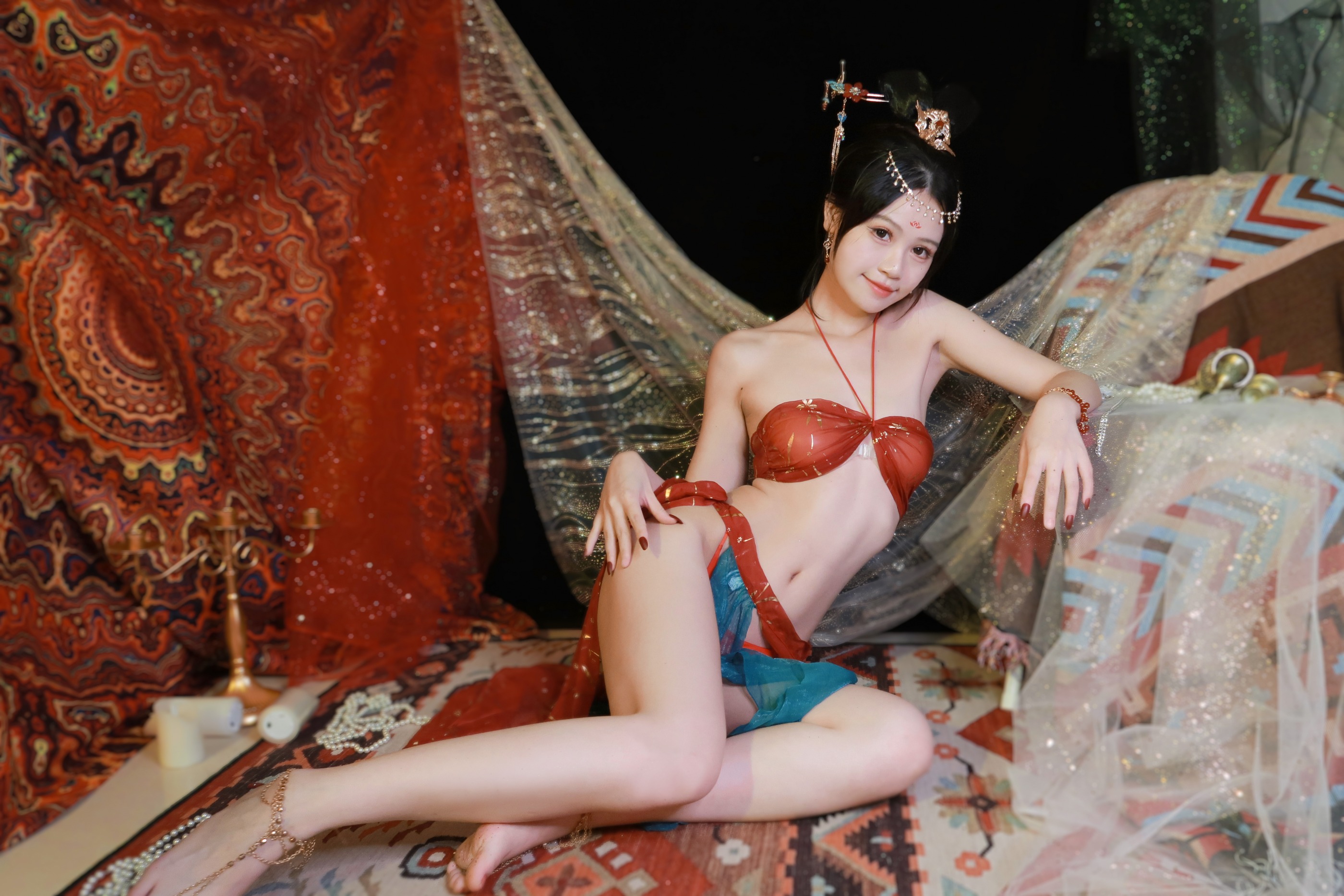 图片[1]-星黛鹿鹿i – NO.020 (千反田鹿子) 敦煌舞姬 [59P]-XikXak